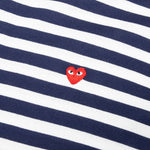 Little Red Heart Striped L/S T-Shirt - Navy/White