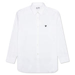 Small Black Heart Button Down - White