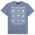 Feature x On The Arm Globe Tee - Copen Blue
