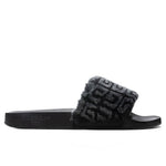 Leather Slide Flat Sandal - Black