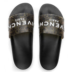 Slide Flat Sandal - Black/Yellow