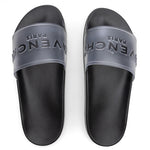 Slide Flat Sandals - White/Black