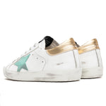 Women's Super-Star Sneakers - White/Green/Gold