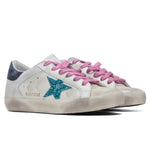 Women's Super-Star Sneakers - White/Light Blue/Dark Blue