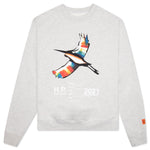 Heron Rainbow Crewneck - Grey Melange