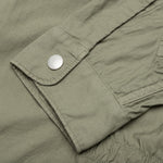 Cotton Poplin Frame Snap Overshirt - Olive
