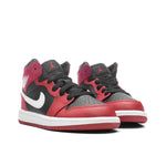 Jordan 1 Mid (PS) - Black/White/Gym Red