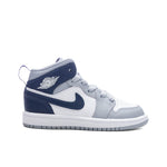 Jordan 1 Mid (PS) - White/Midnight Navy/Wolf Grey