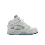 Air Jordan 5 Retro 'White Metallic' (TD) - White/Black/Metallic Silver