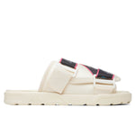 Logo Tape Kalpi Sandals - Cream/Blue Turkis