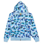 Faces Camo Hoodie - Blue