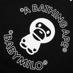 Kids Baby Milo Line Tape Relaxed Fit Crewneck Sweatshirt - Black