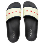 Rubber Slide - Ecru/Blue Black/Red