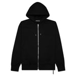 Skull Print Zip Up Sweatshirt - Black