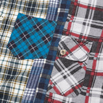 7 Cuts Wide Flannel Shirt - Cyan/Black