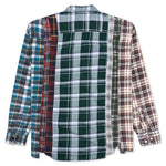 7 Cuts Wide Flannel Shirt - Orange/Grey