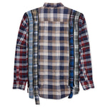 7 Cuts Zipped Wide Shirt - Blue/Tan