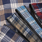 7 Cuts Zipped Wide Shirt - Blue/Tan