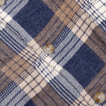 7 Cuts Zipped Wide Shirt - Blue/Tan