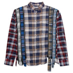 7 Cuts Zipped Wide Shirt - Blue/Tan