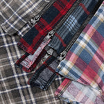 7 Cuts Zipped Wide Shirt - Cement/White