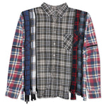 7 Cuts Zipped Wide Shirt - Cement/White