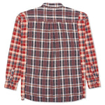 Ribbon Wide Flannel Shirt - Burgundy/Gold