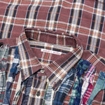 Ribbon Wide Flannel Shirt - Burgundy/Gold