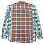 Ribbon Wide Flannel Shirt - Rust/Blue