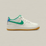 Air Force 1 (GS) 'Heel Stich' - Sail/Stadium Green/Med Soft Pink