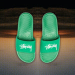 Nike x Stussy Benassi - Pine Green/Sail