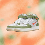 Air Force 1 Mid QS - White/Total Orange/Oil Green
