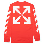 Blue Mona Lisa L/S Tee - Fiery Red/White