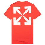 Blue Mona Lisa S/S Slim Tee - Fiery Red/White
