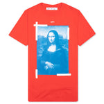 Blue Mona Lisa S/S Slim Tee - Fiery Red/White