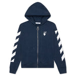 Diag Agreem Slim Zip Hoodie - Dark Blue/White