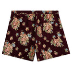 Deja Vu Woven Floral Shorts - Maroon