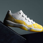 Women's Air Jordan 11 Retro Low Yellow Snakeskin - White/Tour Yellow/Sail