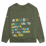 Wolf In Nature Graphic Crewneck - Olive