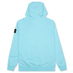Cotton Hooded Full Zip Sweatshirt - Aqua