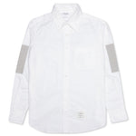 Elbow Patch Straight Fit Button Down L/S Shirt - White