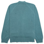 Grunge Knit Cardigan - Grey Green