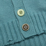 Grunge Knit Cardigan - Grey Green