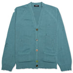 Grunge Knit Cardigan - Grey Green