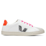Junior Esplar Laces Chromefree - Extra White/Silver/Orange Fluorescent