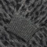 Leopard Mohair Cardigan - Grey