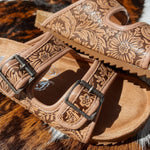 Very G - Women's Tooled Western Buckle Sandals