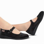 Hot Chocolate Design - Women's Velvet Mary Jane Flat