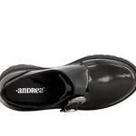 Andrea - Women's Chunky Sole Heeled Patent Moccasins