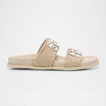 Pedro Garcia - Women's Dilys Two-band Embellished Frayed Linen Sandals